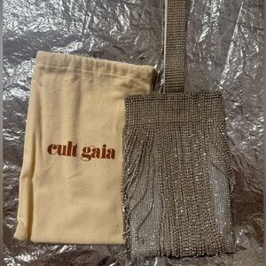 Cult Gaia Silver Rhinestone Clutch